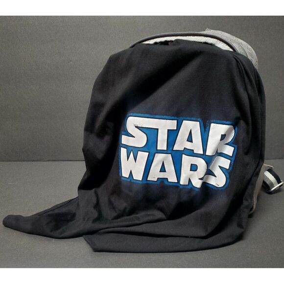 Pottery Barn Kids Backpack Star Wars Grey Logo Darth Vader Light Saber Book Bag - Picture 9 of 11